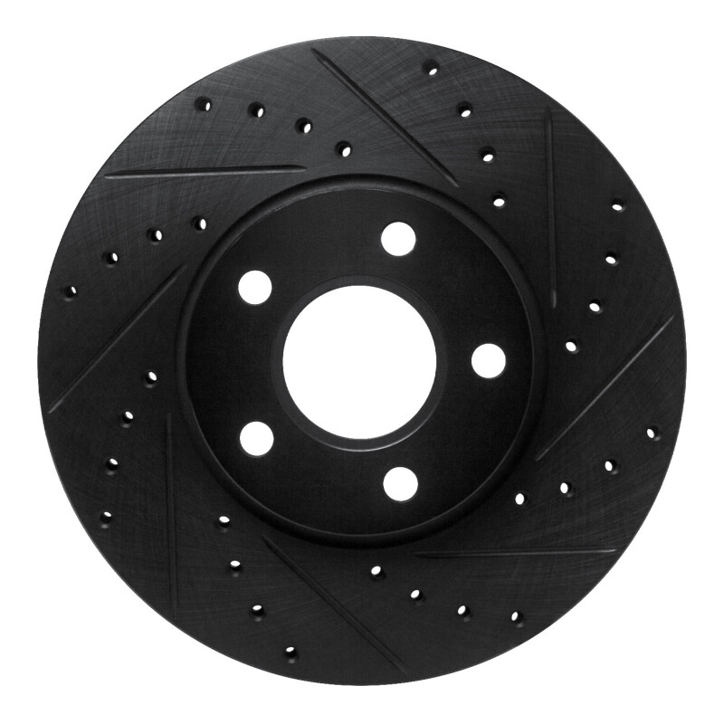 Ford Transit Connect Brake Rotor (1) - Front Right - R1 Concepts - Drilled & Slotted - Black - `10-`13